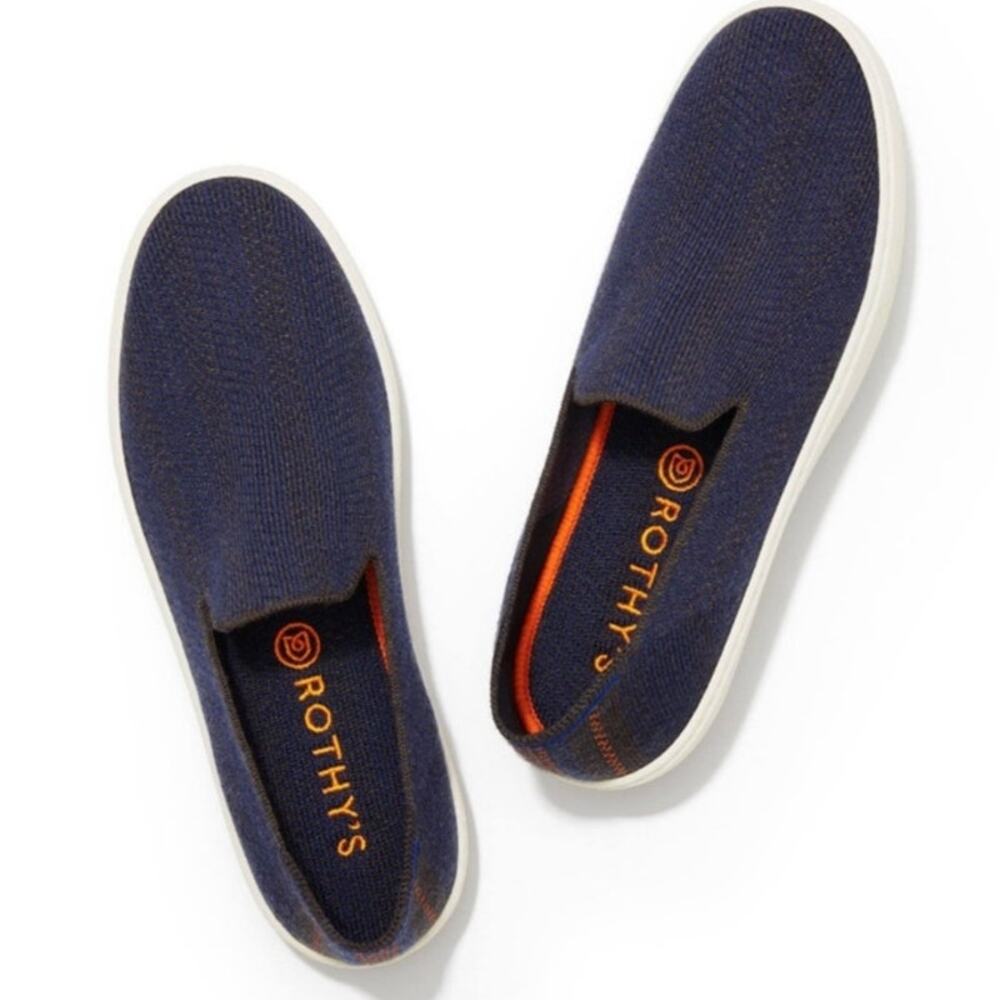 Rothy's "The Sneaker" in Navy Herringbone‎ Merino Size 7.5